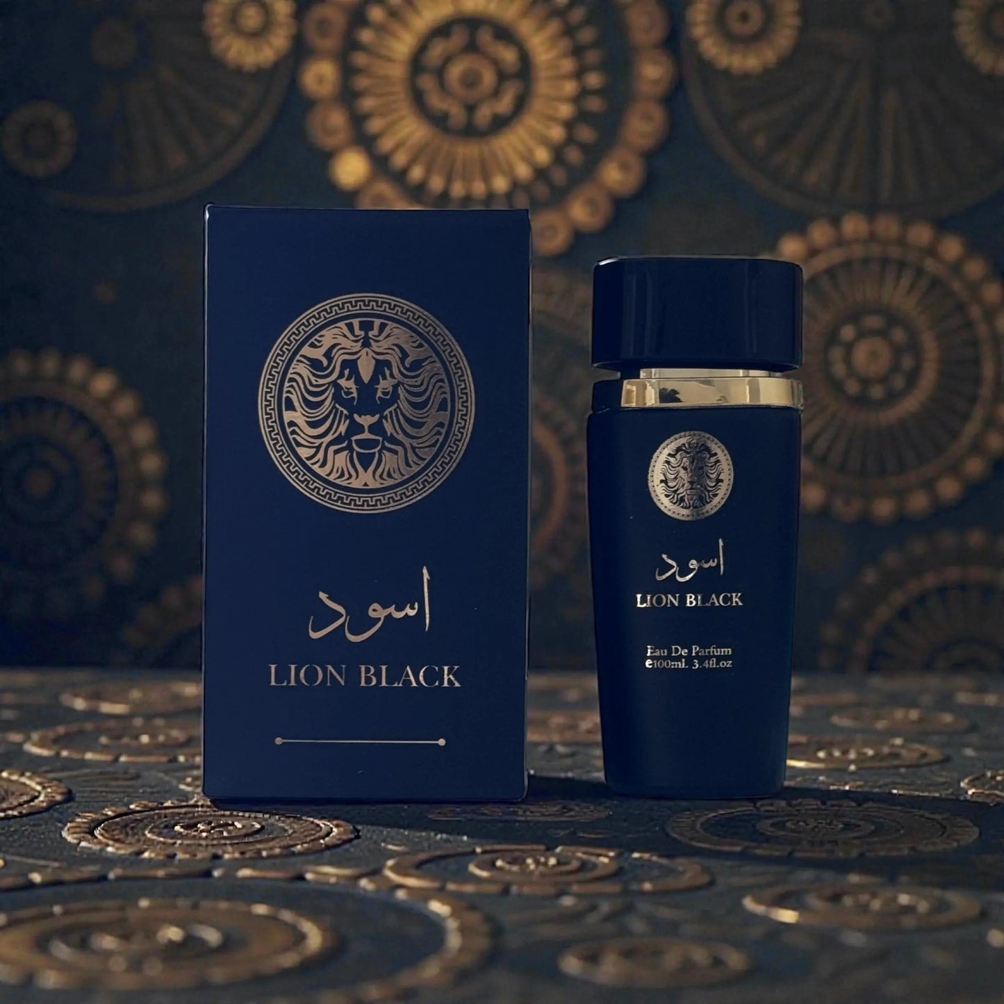 Lion Black Eau De Parfum for Men, 100Ml/3.4 Fl.Oz Masculine Fragrance with Deep Smoky Woods, Rich Spices & Citrus Notes, Intense Scent for the Modern Strong